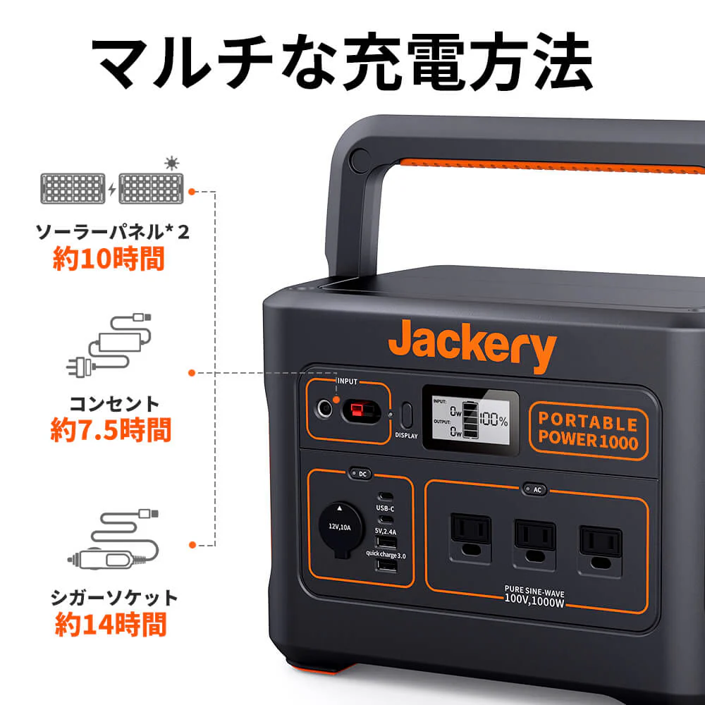 Jackery Solar Generator 1000 ポータブル電源 ソーラーパネル セット - Image 6