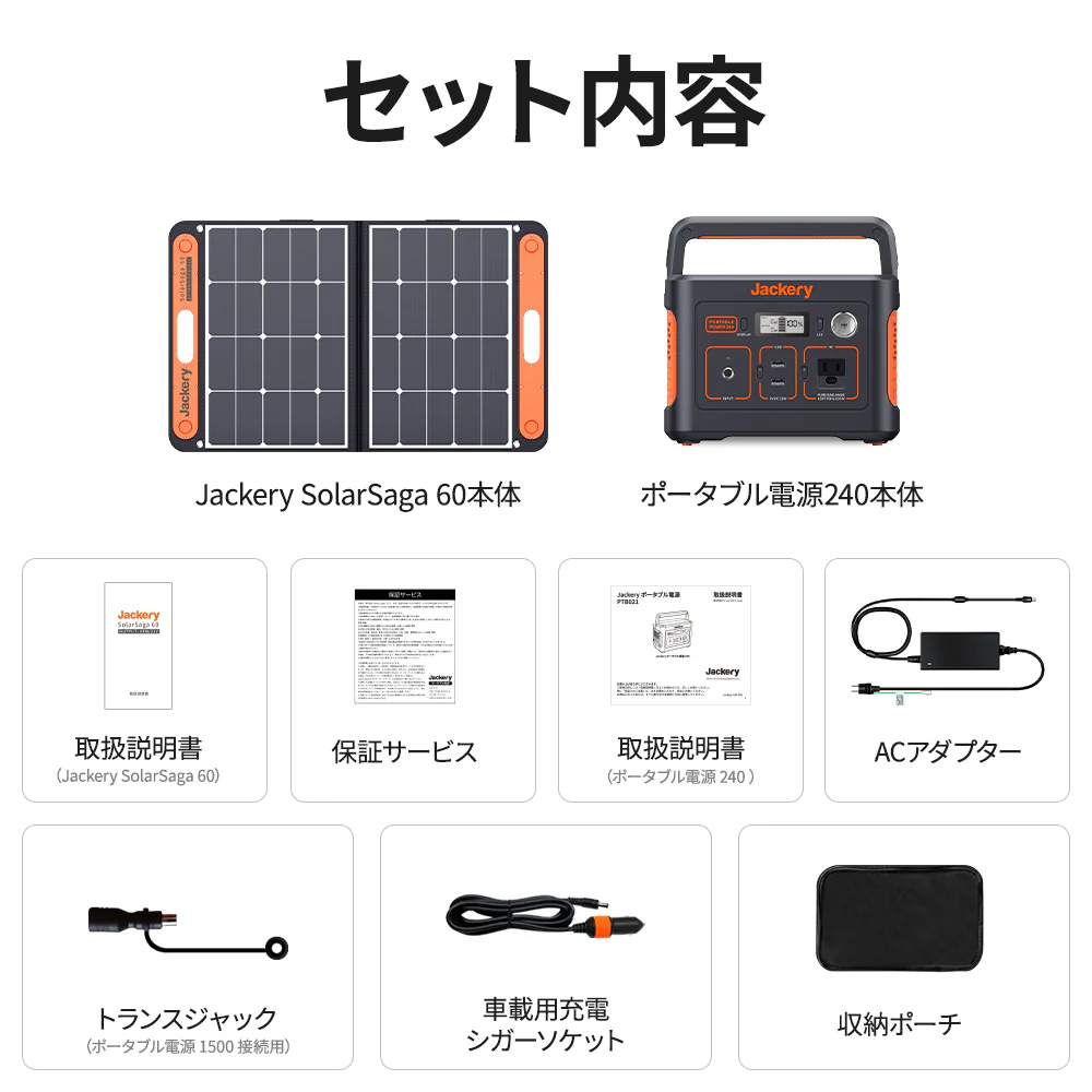 Jackery Solar Generator 240 ポータブル電源 ソーラーパネル セット - Image 11