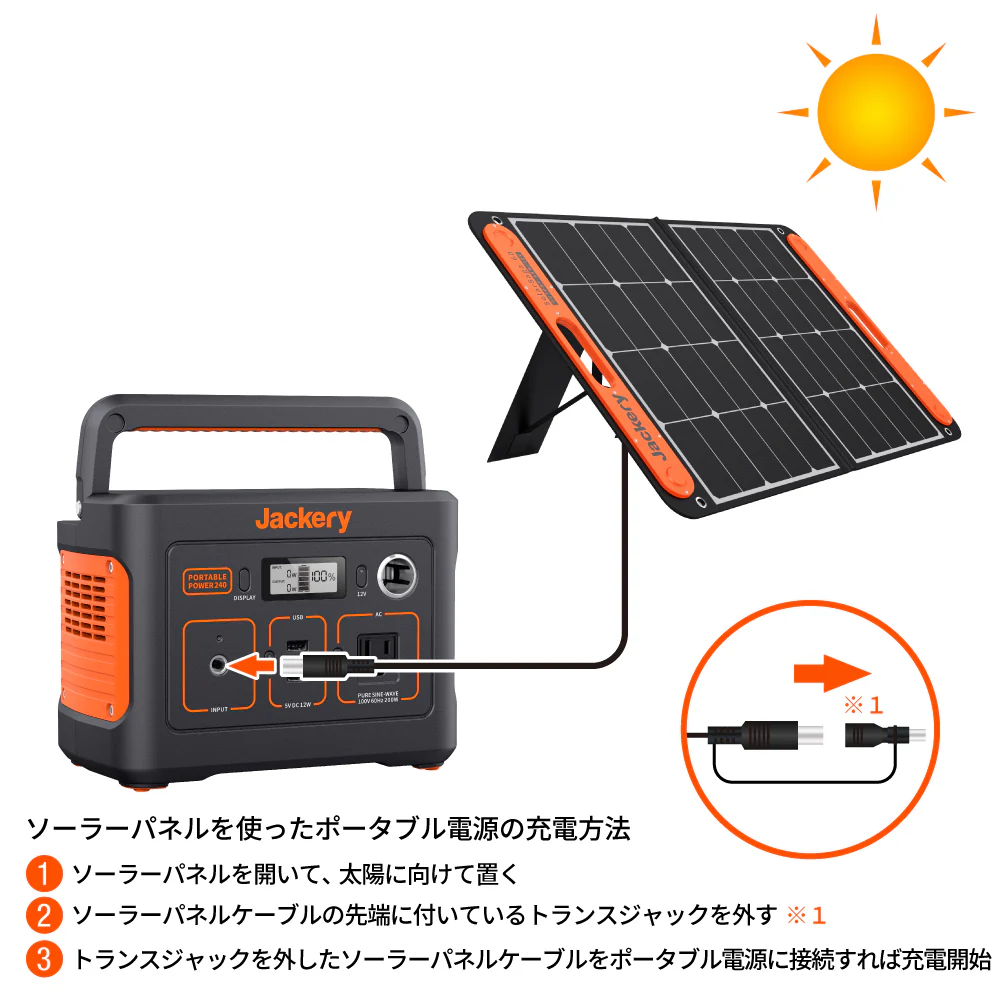 Jackery Solar Generator 240 ポータブル電源 ソーラーパネル セット - Image 9